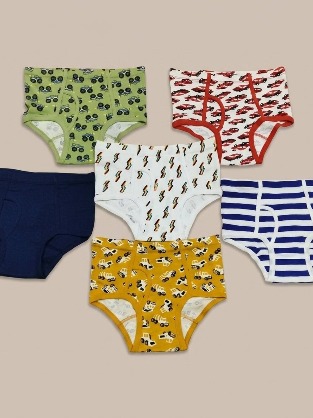 Car 1 XL Boys Briefs Underwear 6 Pack Construction Trucks Lightning